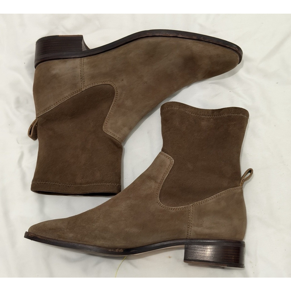 LOUISE et CIE Silko Pull On Ankle Boots Booties Sz. 9M Taupe Brown Suede Leather - Picture 2 of 13